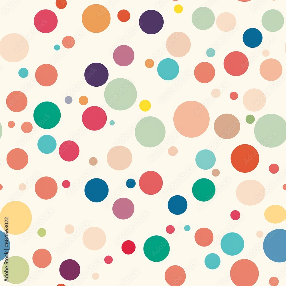 Playful Colorful Polka Dots Pattern on Light Background

