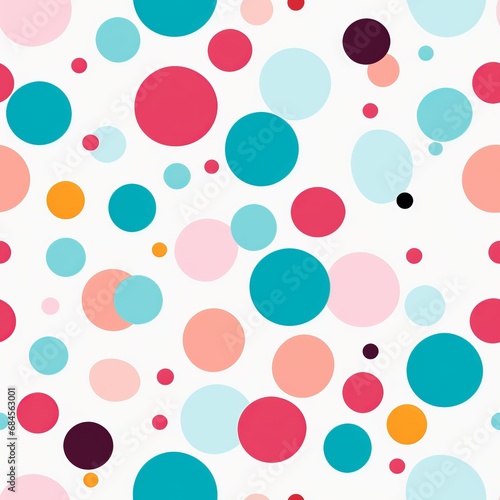 Playful Colorful Polka Dots Pattern on Light Background