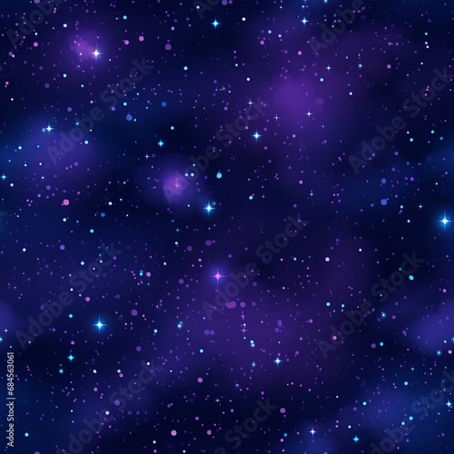 Celestial Cosmic Constellations Pattern in Mystical Blues and Purples