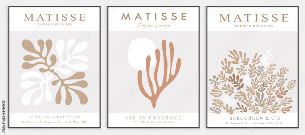 Contains Abstract Art Set in Matisse style, Decorative Modern Art, Vector illustration poster. Collection for trendy floral decoration. Contains Abstract Art Set in Matisse style, Decorative Modern Art, Vector illustration poster. Collection for trendy floral decoration.