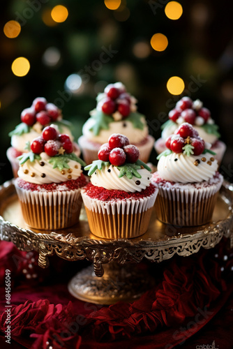 Holiday Medley: Christmas Cupcakes with Gingerbread, Sugared Cranberry, and Candied Pecan Varieties
