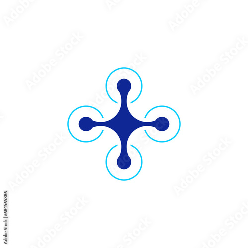 Drone logo icon isolated on transparent background photo