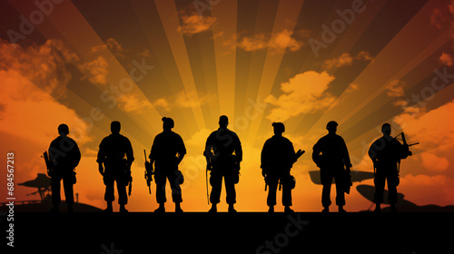 Six military silhouettes © Gefer