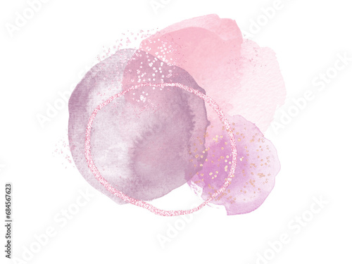 Abstract Hand Drawn Watercolor Glitter Stain Texture Background
