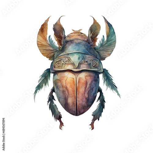 watercolour scarab