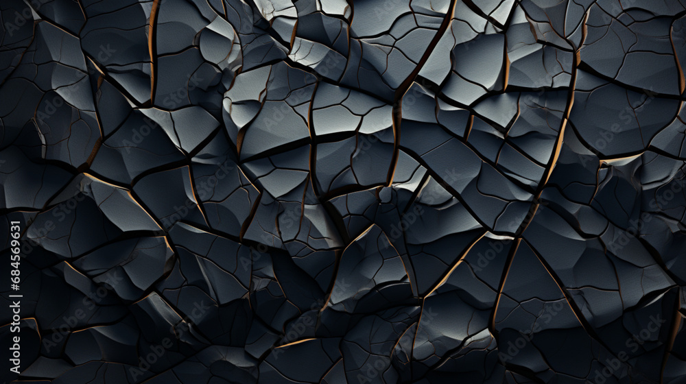 Papier Peint Relief Texturé - Noir - Vinyle - Géométrique