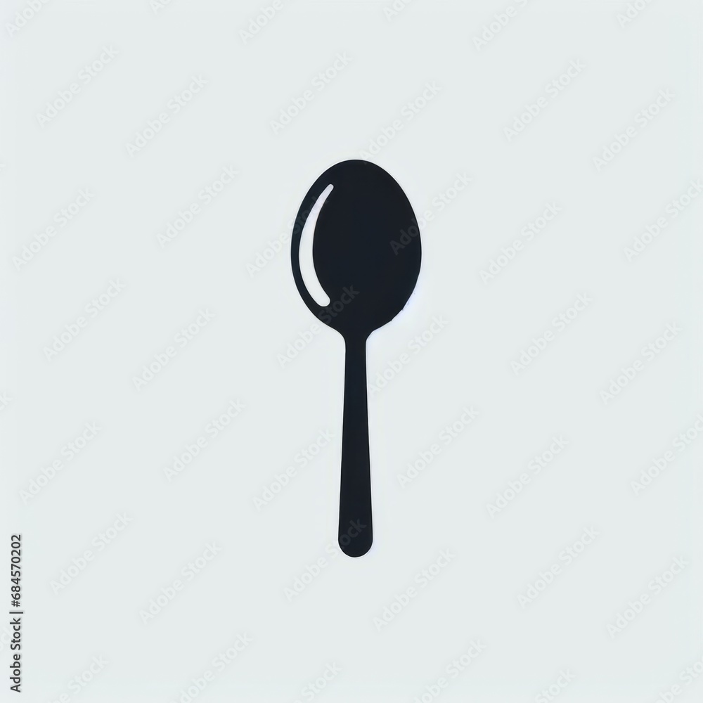 spoon on a white - obrazy, fototapety, plakaty 