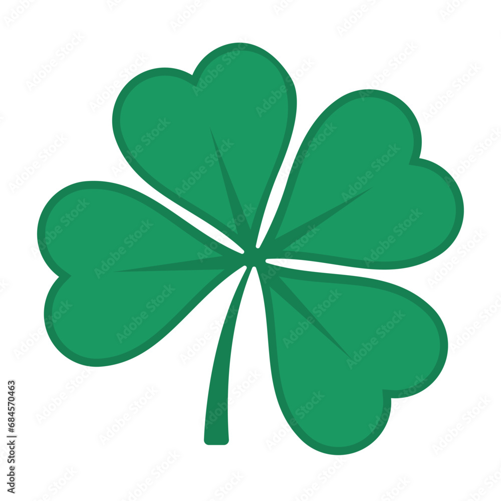 Good luck four leaf clover. Green clover leaf. St. Patrick's day, abstract clover. Lucky fower-leafed symbol of Irish beer festival St Patrick's day Good luck four leaf clover. Green clover leaf. St. Patrick's day, abstract clover. Lucky fower-leafed symbol of Irish beer festival St Patrick's day
