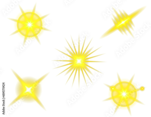  lens flares set on transparent background