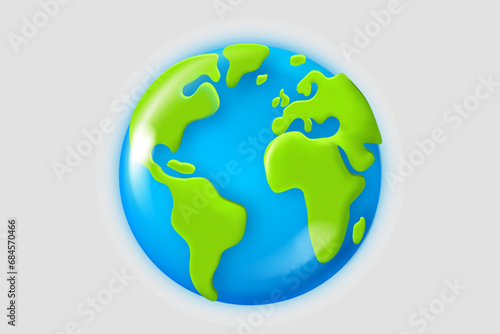 The Earth with yellow thunderbolts. 3d vector illustration
