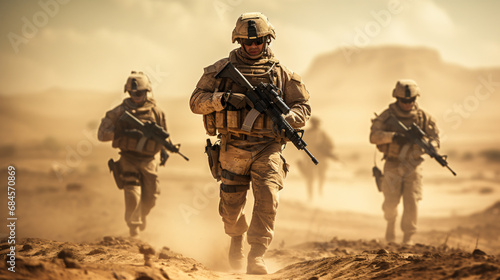 Soldiers of special forces on wars photo