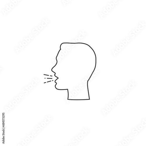 Cough signage icon design trendy flat style. Vector sign