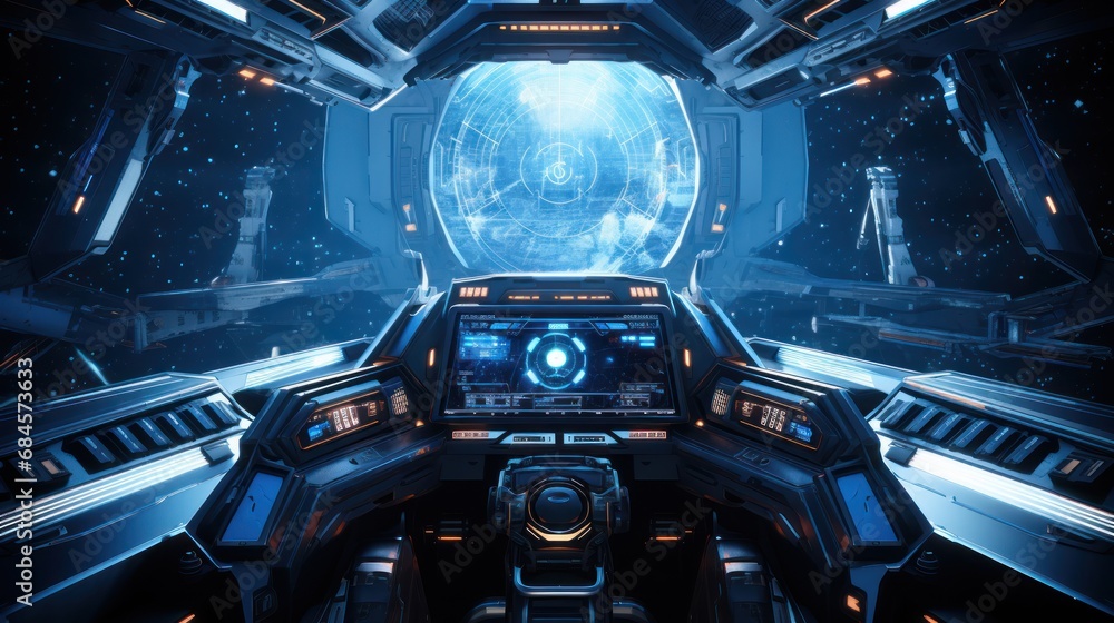 Spaceship Cockpit with Holographic Interface