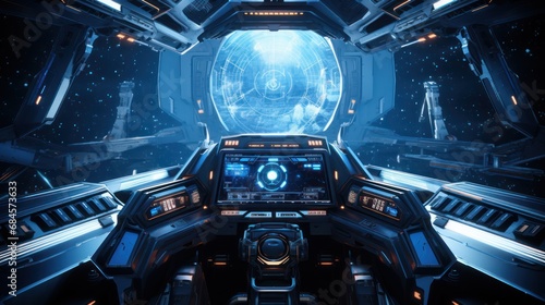 Spaceship Cockpit with Holographic Interface