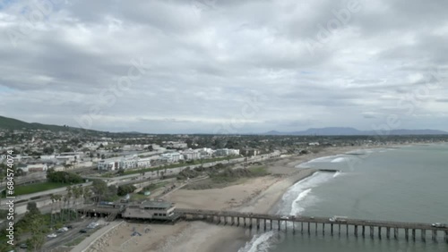 Ventura Californa Beach Pier. Pacific ocean. Aerial Panorama photo