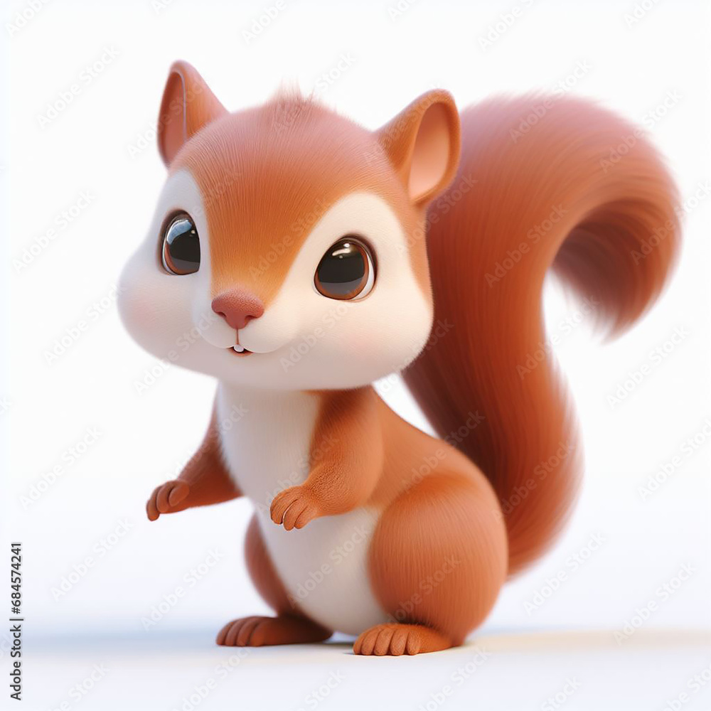 3d illustration squirrel isolated on white background 3d illustration squirrel isolated on white background