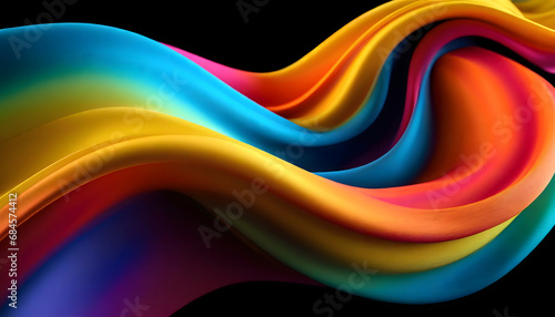 Colorful 3d abstract wave wallpaper