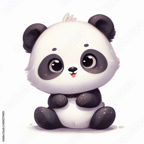 illustration baby panda isolated on white background