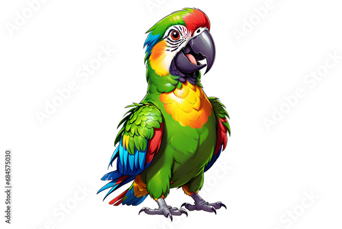 A Cartoonish Parrot in a Playful Pose (PNG 10800x7200)