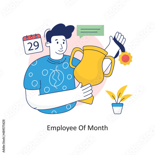 Employee Of Month vector Colorful Design illustration. Symbol on White background EPS 10 File