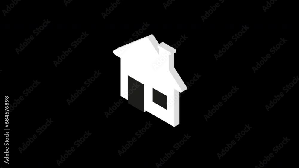 home icon isometric animation.4K motion animation. home icon isometric animation.4K motion animation.