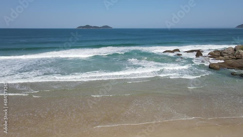 Drone's Exploration:Beach's Crystal Blue Green, Jungle & Crystal Waters. Drone's Adventure: Aventureiro's Crystal Blue-Green Sea, Ilha Grande, and Dois Rios, Brazil's Treasures photo