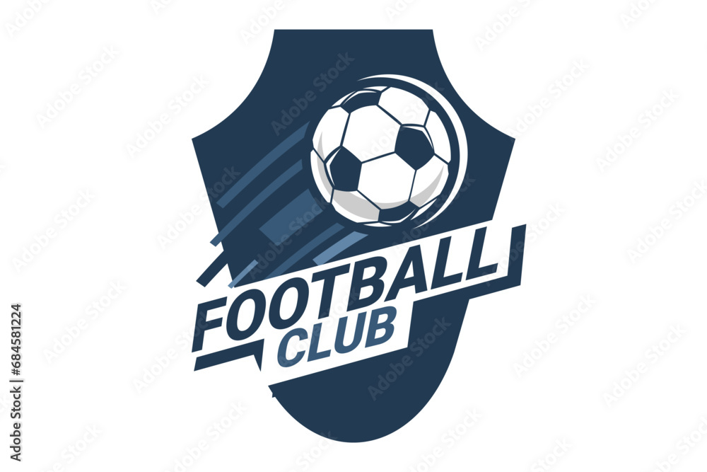 Soccer Logo or football club sign Badge. Football logo with shield background vector design. Vector illustration. Soccer Logo or football club sign Badge. Football logo with shield background vector design. Vector illustration.