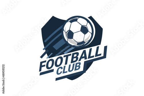 Soccer Logo or football club sign Badge. Football logo with shield background vector design. Vector illustration. 