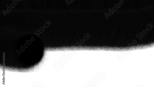 Bold Black Paint Spray Splash Transition on White Background photo