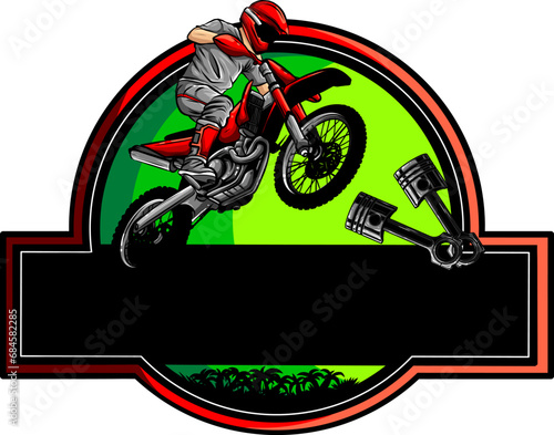 vector illustration of moto cross logo designs on white background