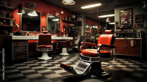 The interior of a classic barbershop