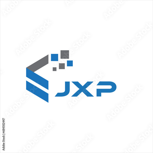 JXP letter technology logo design on white background. JXP creative initials letter IT logo concept. JXP setting shape design
