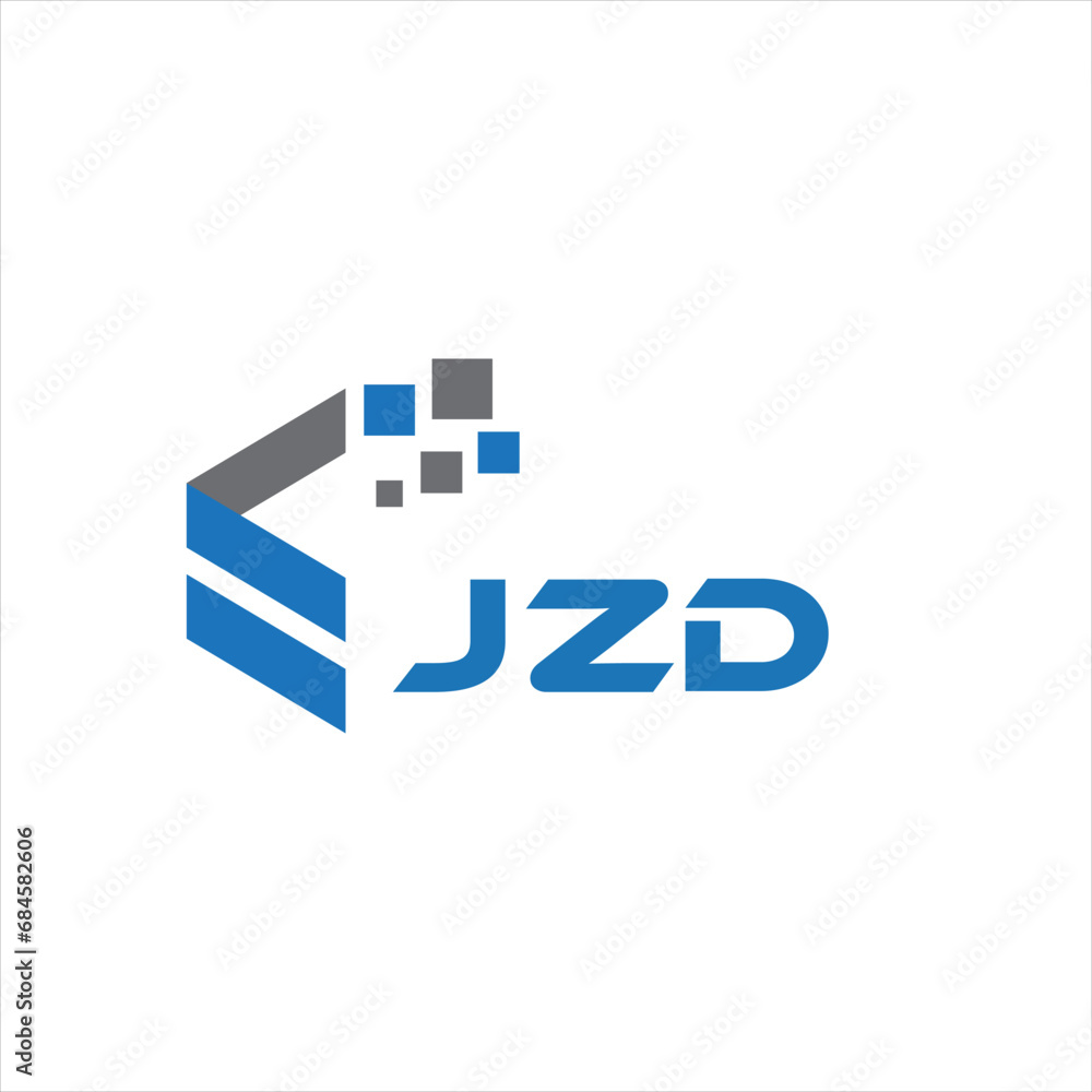 JZD letter technology logo design on white background. JZD creative initials letter IT logo concept. JZD setting shape design

