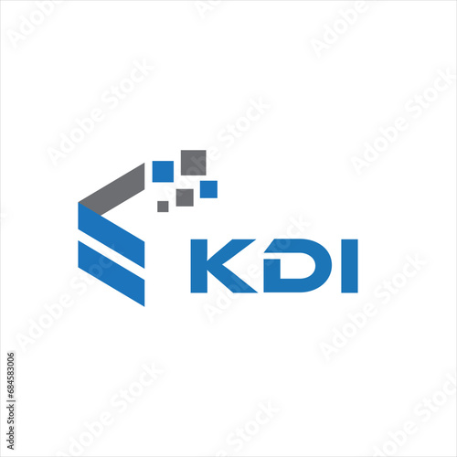 KDI letter technology logo design on white background. KDI creative initials letter IT logo concept. KDI setting shape design
 photo