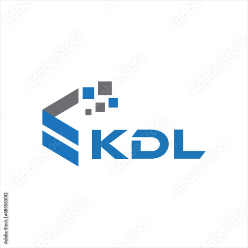 KDL letter technology logo design on white background. KDL creative initials letter IT logo concept. KDL setting shape design
 photo