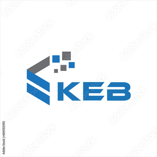 KEB letter technology logo design on white background. KEB creative initials letter IT logo concept. KEB setting shape design
