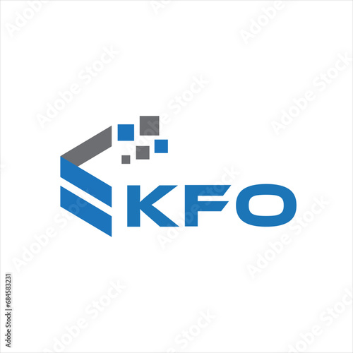 KFO letter technology logo design on white background. KFO creative initials letter IT logo concept. KFO setting shape design
 photo