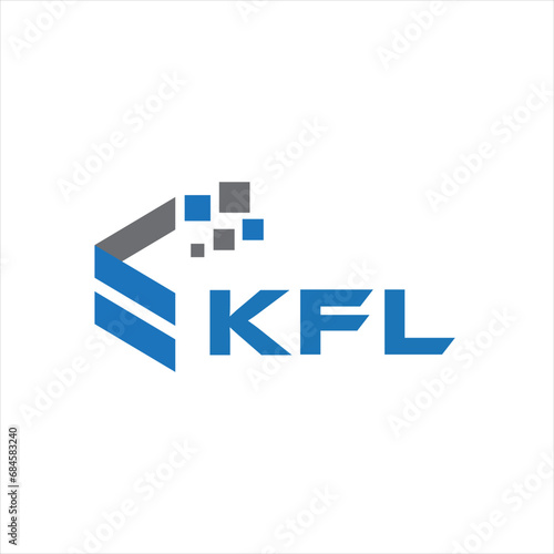 KFL letter technology logo design on white background. KFL creative initials letter IT logo concept. KFL setting shape design
 photo