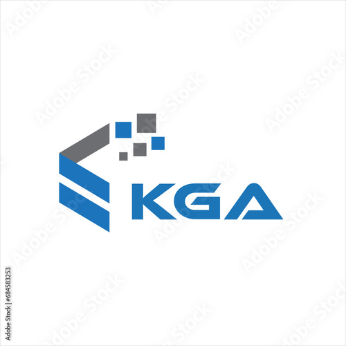 KGA letter technology logo design on white background. KGA creative initials letter IT logo concept. KGA setting shape design
 photo