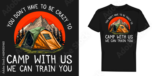 Funny Camping Lover T-shirt Design Vector Template