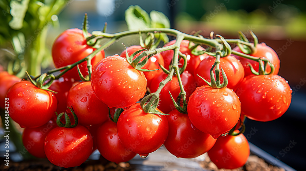 red tomatoes on the branch