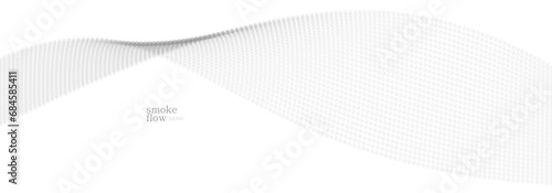 Vector abstract background with wave of flowing particles, smoke flowing light grey design, smooth and soft relaxing image.