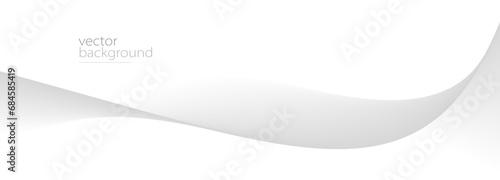 Curve shape flow vector abstract background in light grey gradient, dynamic and speed concept, futuristic technology or motion art.