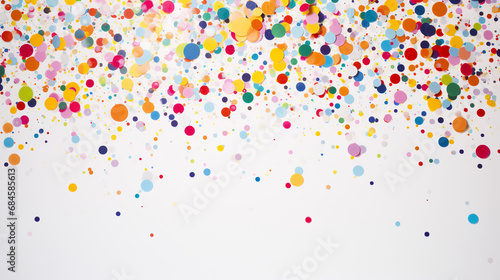 Colorful confetti on a white background. Abstract background with multicolored confetti. 