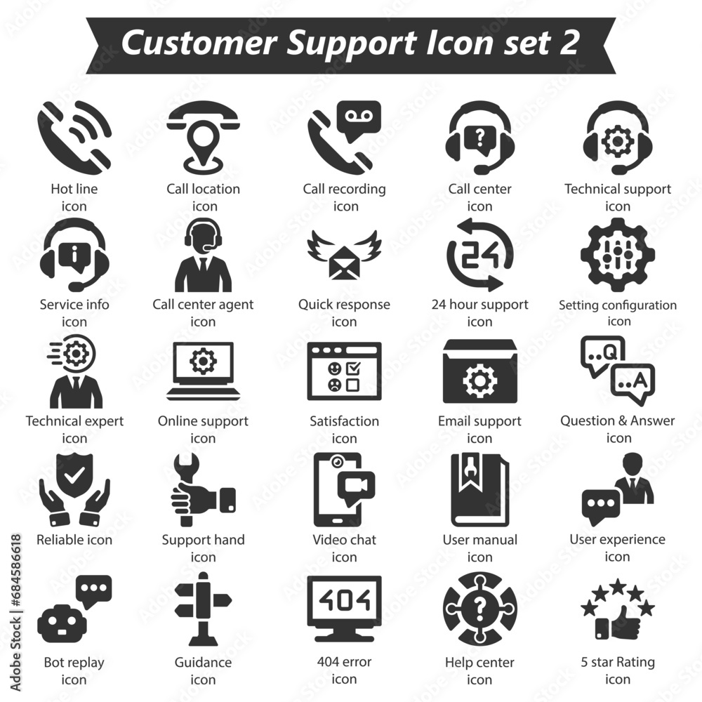 Customer Support Icon Set 2