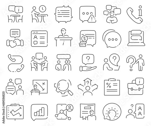 Consulting line icons collection. Thin outline icons pack. Vector illustration eps10