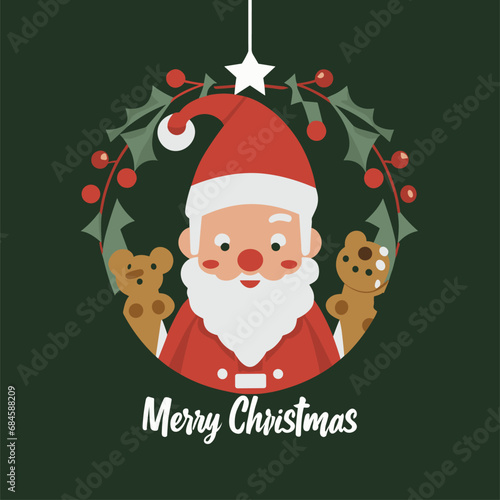 Merry Christmas and Happy New Year Set of greeting cards, posters, holiday covers. Xmas Design with beautiful snowflakes in modern line art style on red background. Christmas tree, border frame, decor