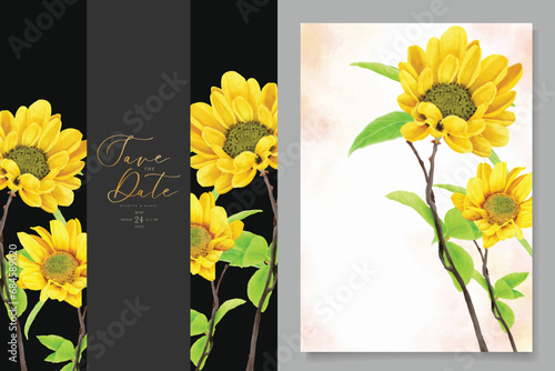 yellow sunflower background and frame arrangement card