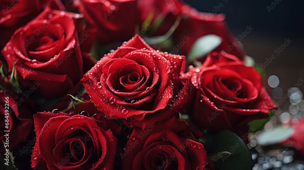 Obraz premium Romantic Red Roses Bouquet