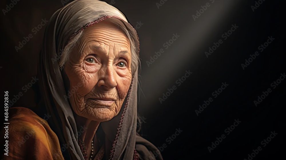 Portrait of a Wise Elderly Woman